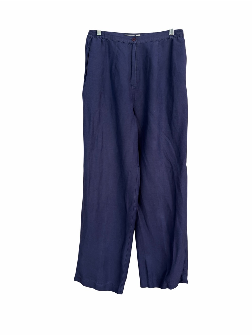 Lino USA Navy Linen Blend 2 Piece Blouse Pant Set Size Medium Summer Vacation - Picture 7 of 16